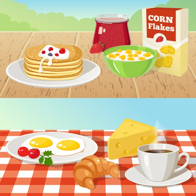 Desayuno conceptos al aire libre