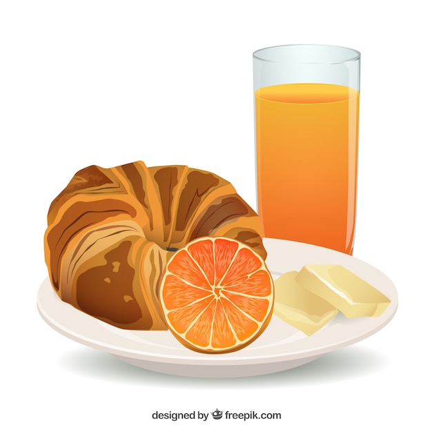 Vector gratuito desayuno francés