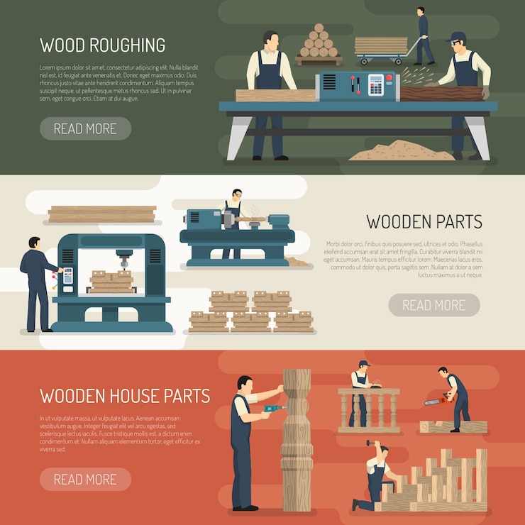Vector gratuito desbastado de madera banners horizontales