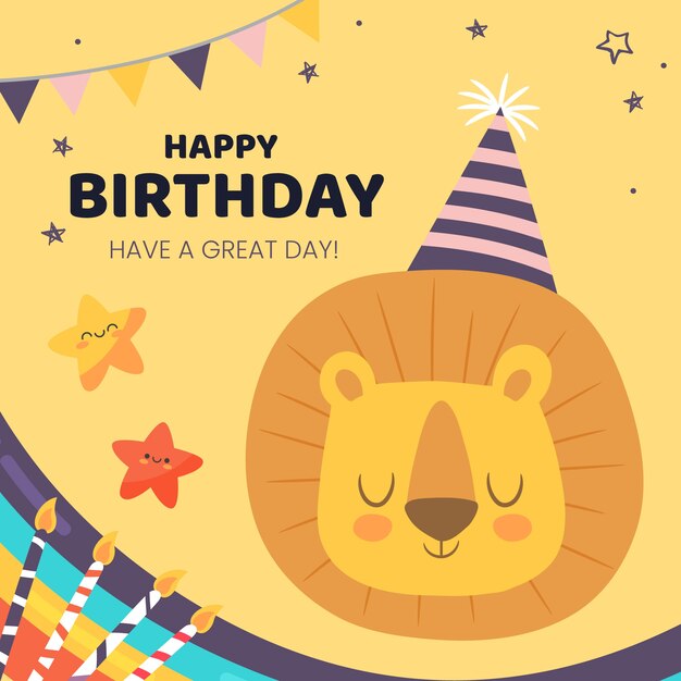 Deseo de cumpleaños publicación de instagram con león