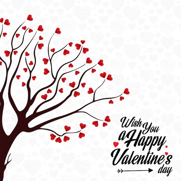 Les deseo un feliz día de San Valentín árbol de fondo del corazón