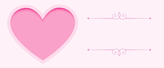 Vector gratuito deseos de san valentín de estilo papel y banner de mensaje con espacio de texto