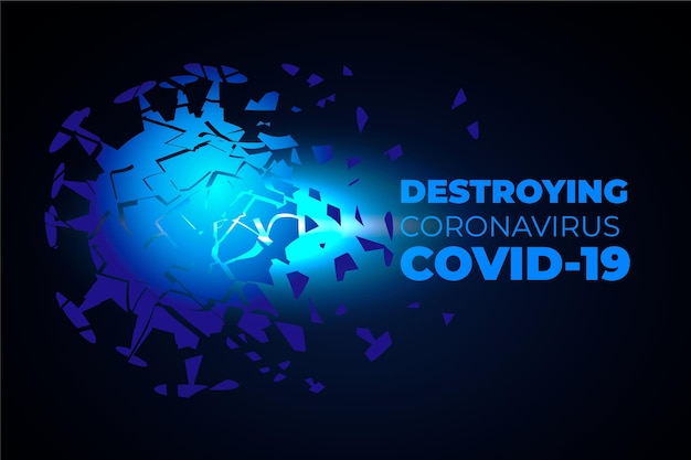 Vector gratuito destruyendo el fondo del coronavirus