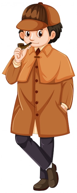 Detective con abrigo marrón