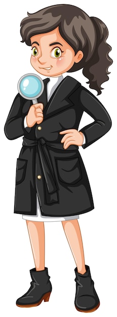 Vector gratuito detective femenino con lupa