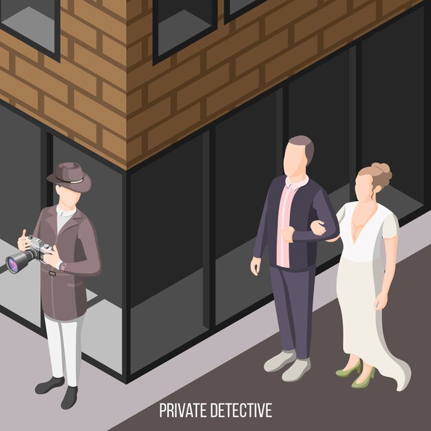 Detective privado esperando en la calle