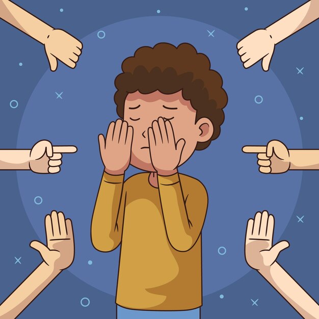 Detener el concepto de bullying ilustrado