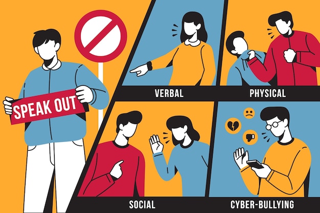 Vector gratuito detener el concepto de bullying