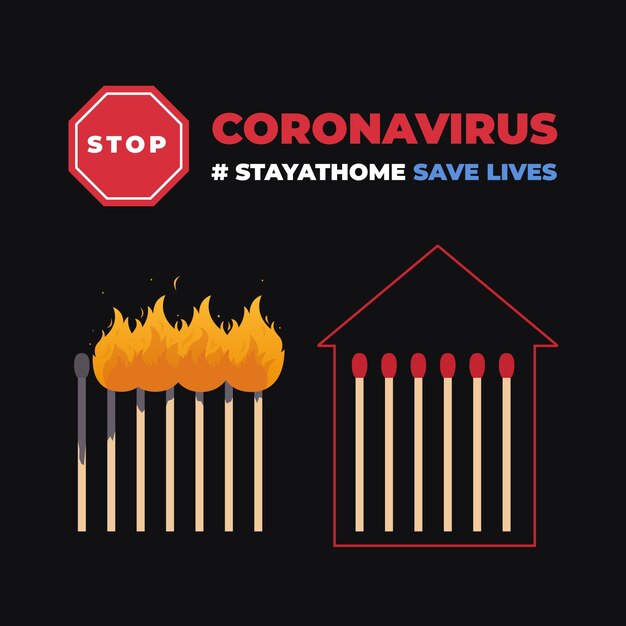Detener el concepto de coincidencias de coronavirus