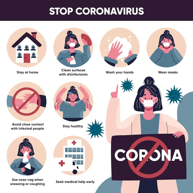Vector gratuito detener el concepto de coronavirus
