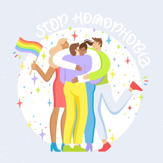 Vector gratuito detener el concepto de homofobia