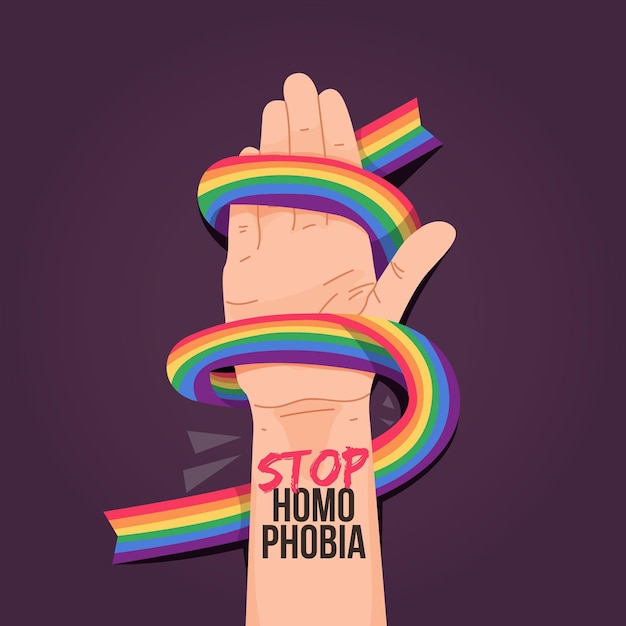 Detener el concepto de ilustración de homofobia