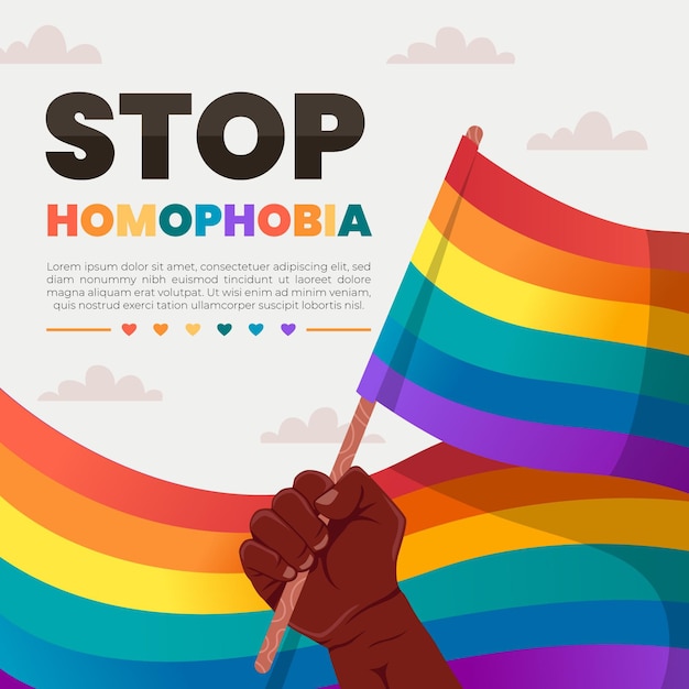 Detener el concepto de ilustración de homofobia