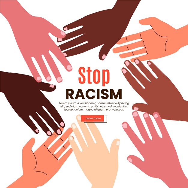 Detener el concepto de ilustración de racismo