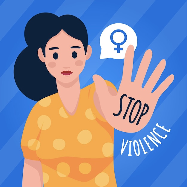 Vector gratuito detener el concepto de violencia de género