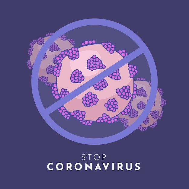 Detener el diseño de ilustración de coronavirus