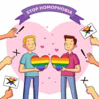 Vector gratuito detener el diseño de ilustración de homofobia