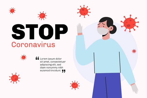 Detener la ilustración del coronavirus con el médico