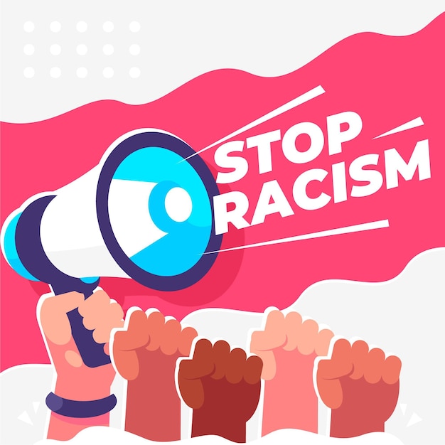 Vector gratuito detener la ilustración del racismo