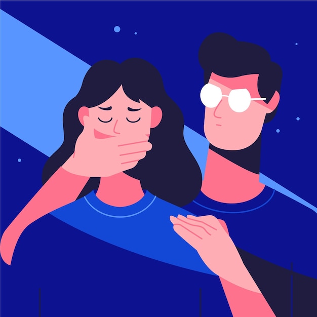Detener la ilustración de violencia de género