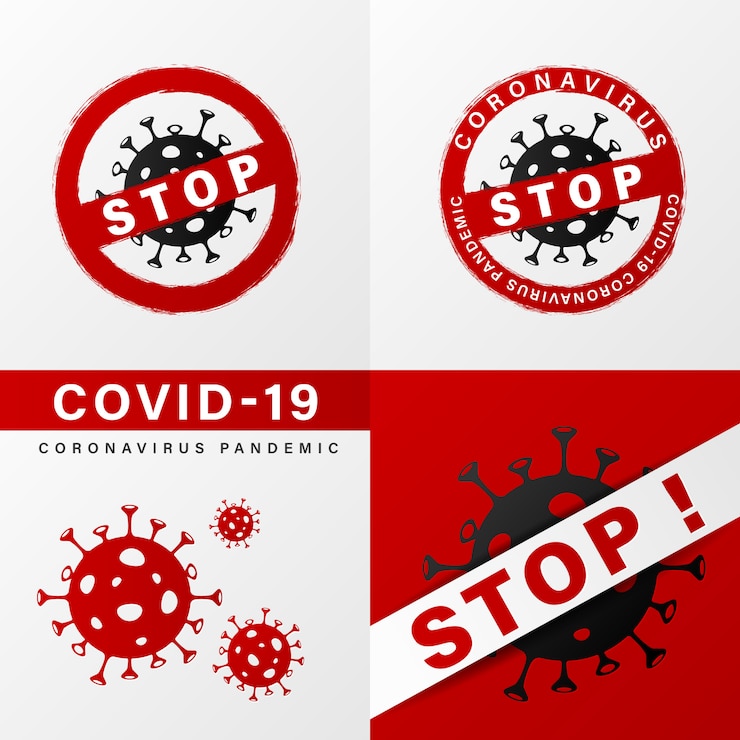 Vector gratuito detener la plantilla de concepto de coronavirus para las redes sociales.