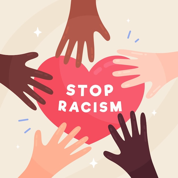Detener el racismo con manos y corazón.