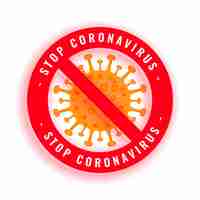 Vector gratuito detener el símbolo de la cadena coronavirus covid-19 con la célula viral
