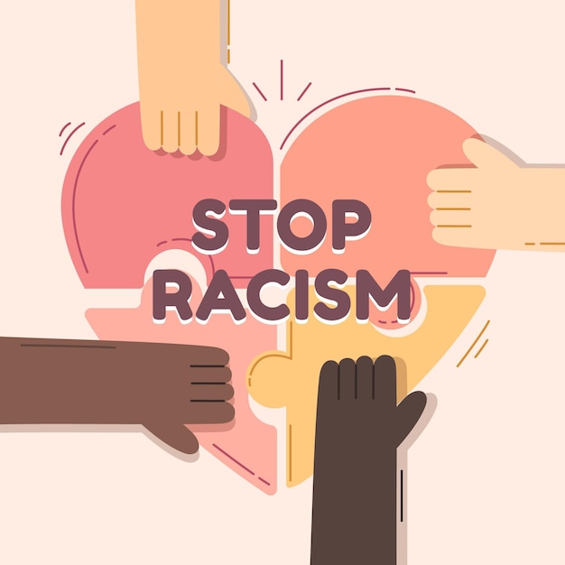 Vector gratuito detener el tema de ilustración de racismo