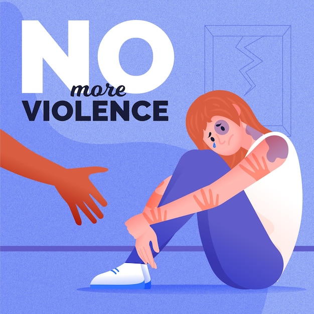 Detener el tema de ilustración de violencia de género