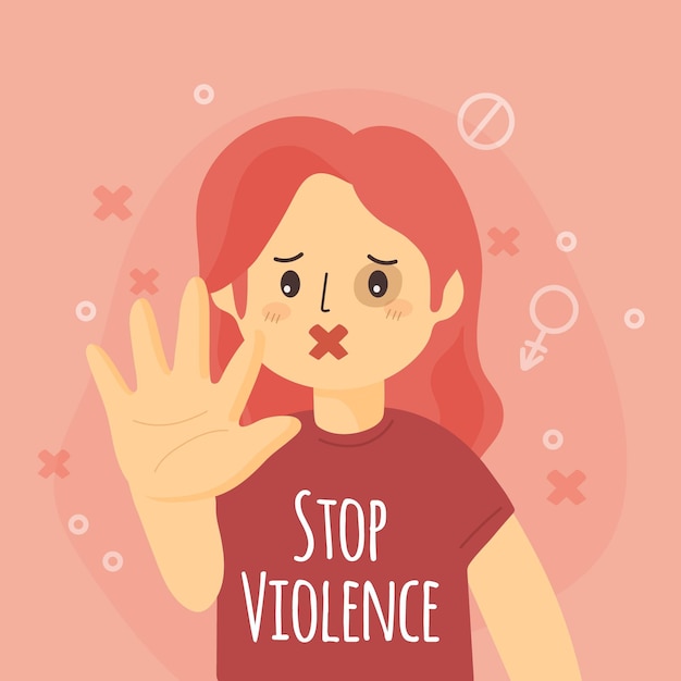 Vector gratuito detener la violencia de género