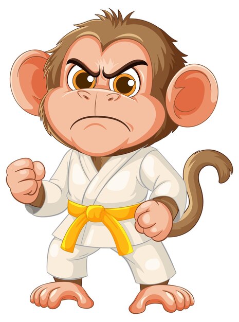 Determinado mono de artes marciales en el karate Gi