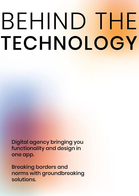 Detrás del cartel de la empresa de tecnología de vector de plantilla de tecnología en colores degradados modernos