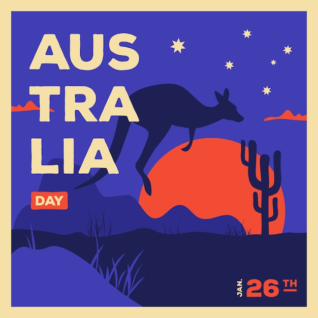 Día de Australia en diseño plano.