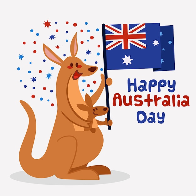 Vector gratuito día de australia en diseño plano.