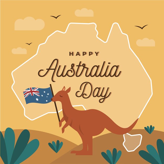 Día de Australia en diseño plano.