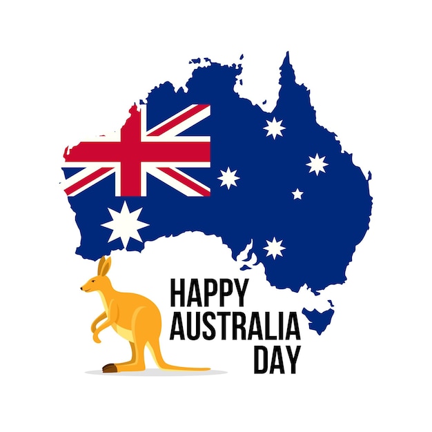 Día de Australia con mapa de Australia