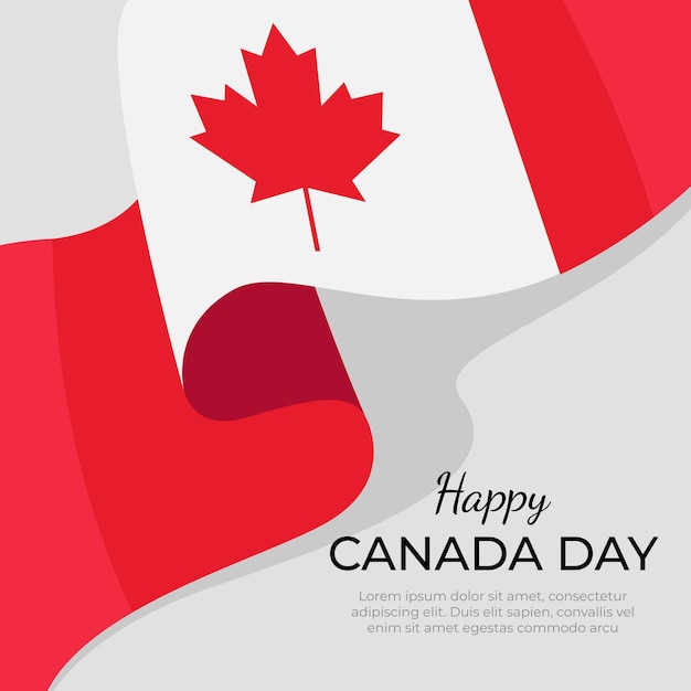 Vector gratuito día de canadá en concepto de diseño plano