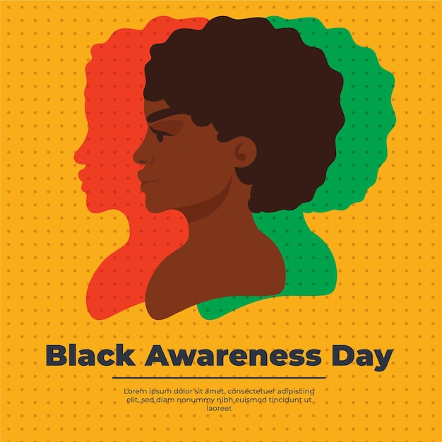 Vector gratuito día de la conciencia negra en diseño plano