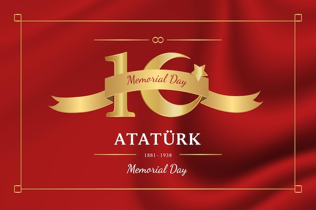 Vector gratuito día conmemorativo de atatürk realista