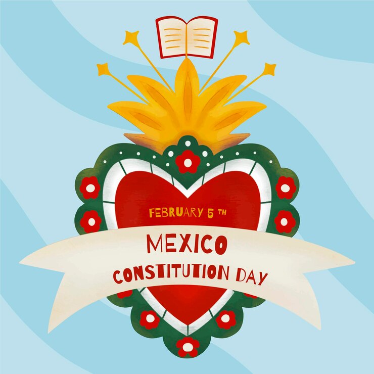 Vector gratuito día de la constitución de méxico dibujado a mano