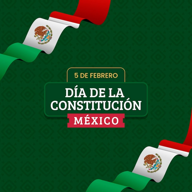 Vector gratuito día de la constitución de méxico plana