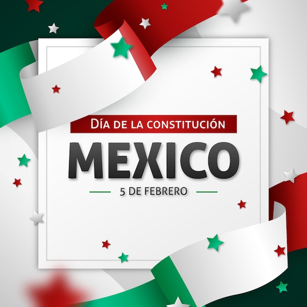 Vector gratuito día de la constitución de méxico realista