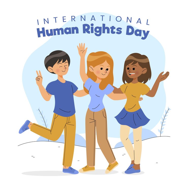 Día de los derechos humanos dibujado a mano
