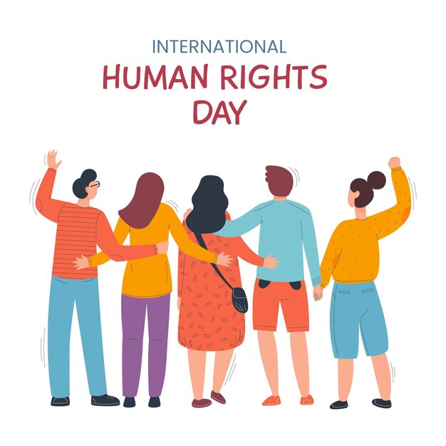 Día de los derechos humanos en diseño plano