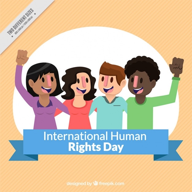 Vector gratuito día de los derechos humanos, personas felices