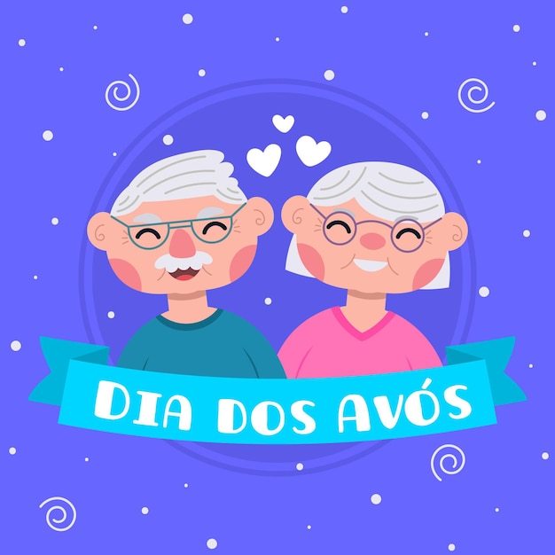 Dia dos avós en diseño plano