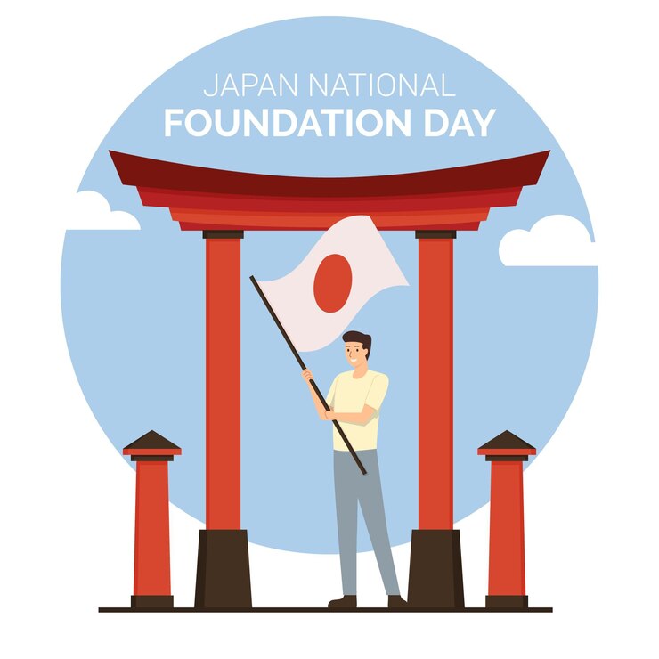 Vector gratuito día de la fundación plana japón