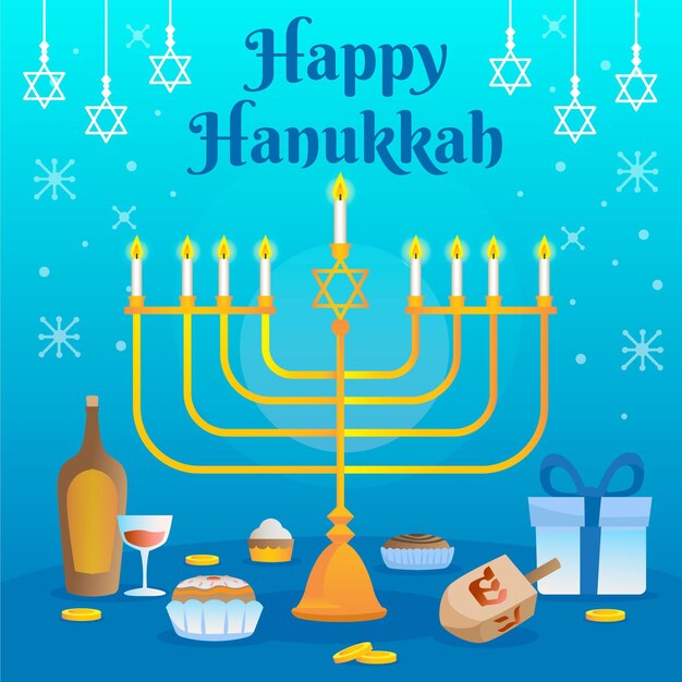 Día de hanukkah dibujado a mano