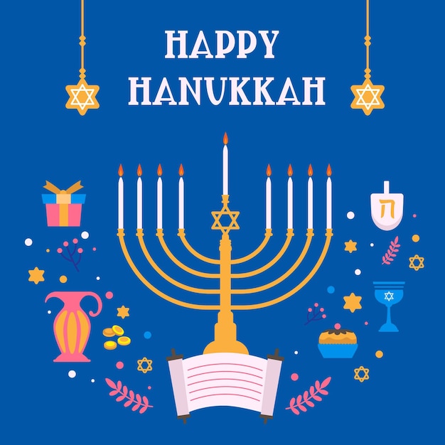 Vector gratuito día de hanukkah dibujado a mano