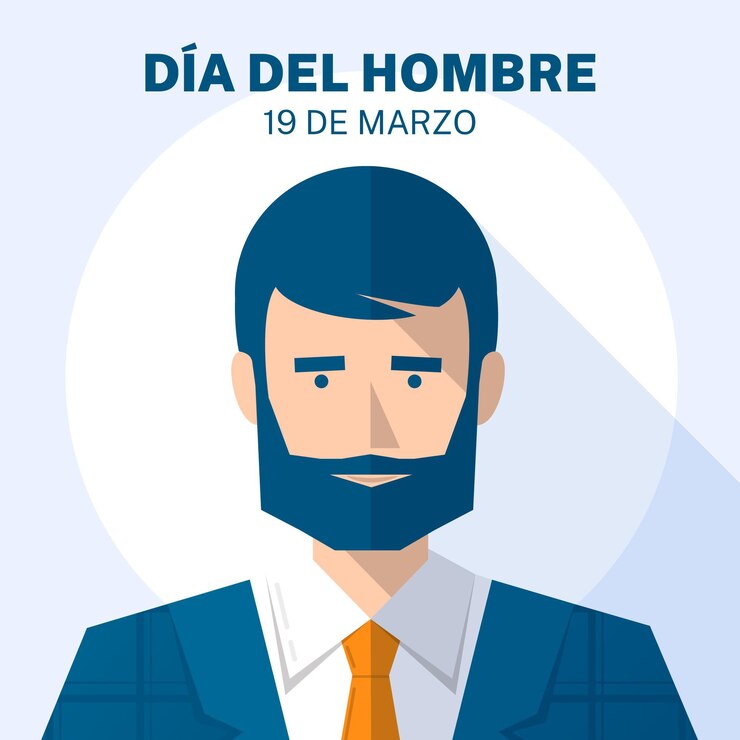 Vector gratuito dia del hombre ilustración con hombre con barba.